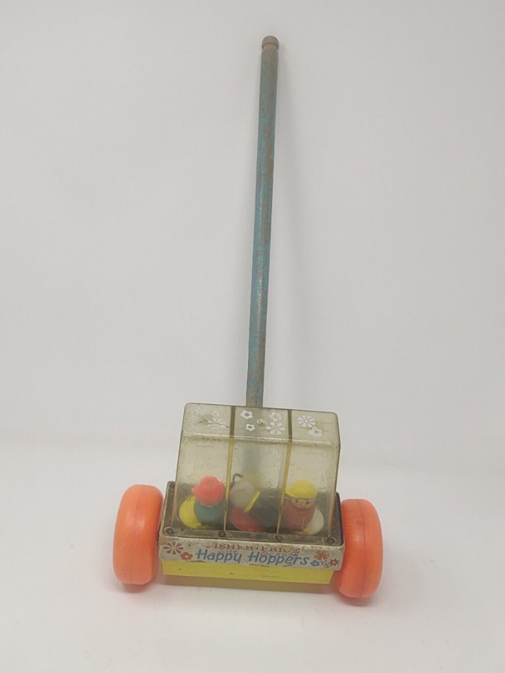 Vintage Fisher-Price Little People 1969 Happy Hoppers Working Push Toy